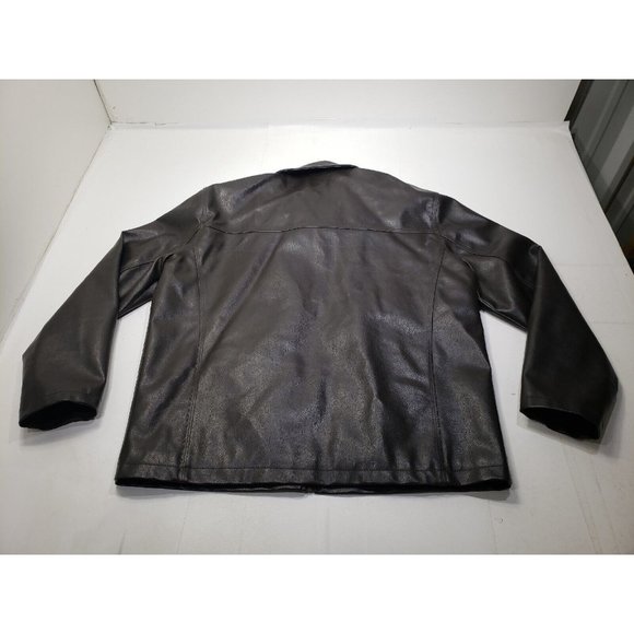 U. S. Polo Assn. Mens Faux Leather Jacket Quilted Lining Pockets Brown Size XL - Picture 10 of 15